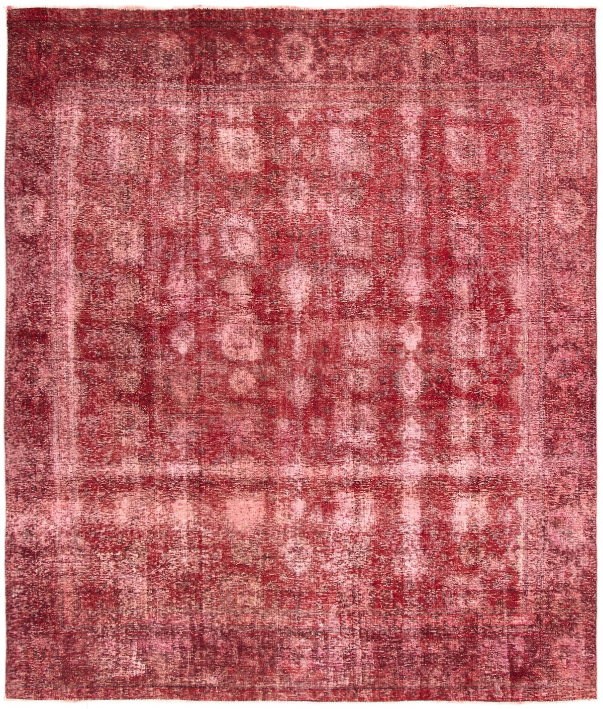 Hand-knotted Color Transition Dark Red Wool Rug 9'0" x 10'7" Size: 9'0" x 10'7"  