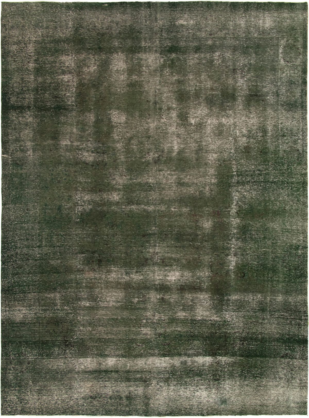 Hand-knotted Color Transition Dark Green Wool Rug 9'8" x 13'1" Size: 9'8" x 13'1"  