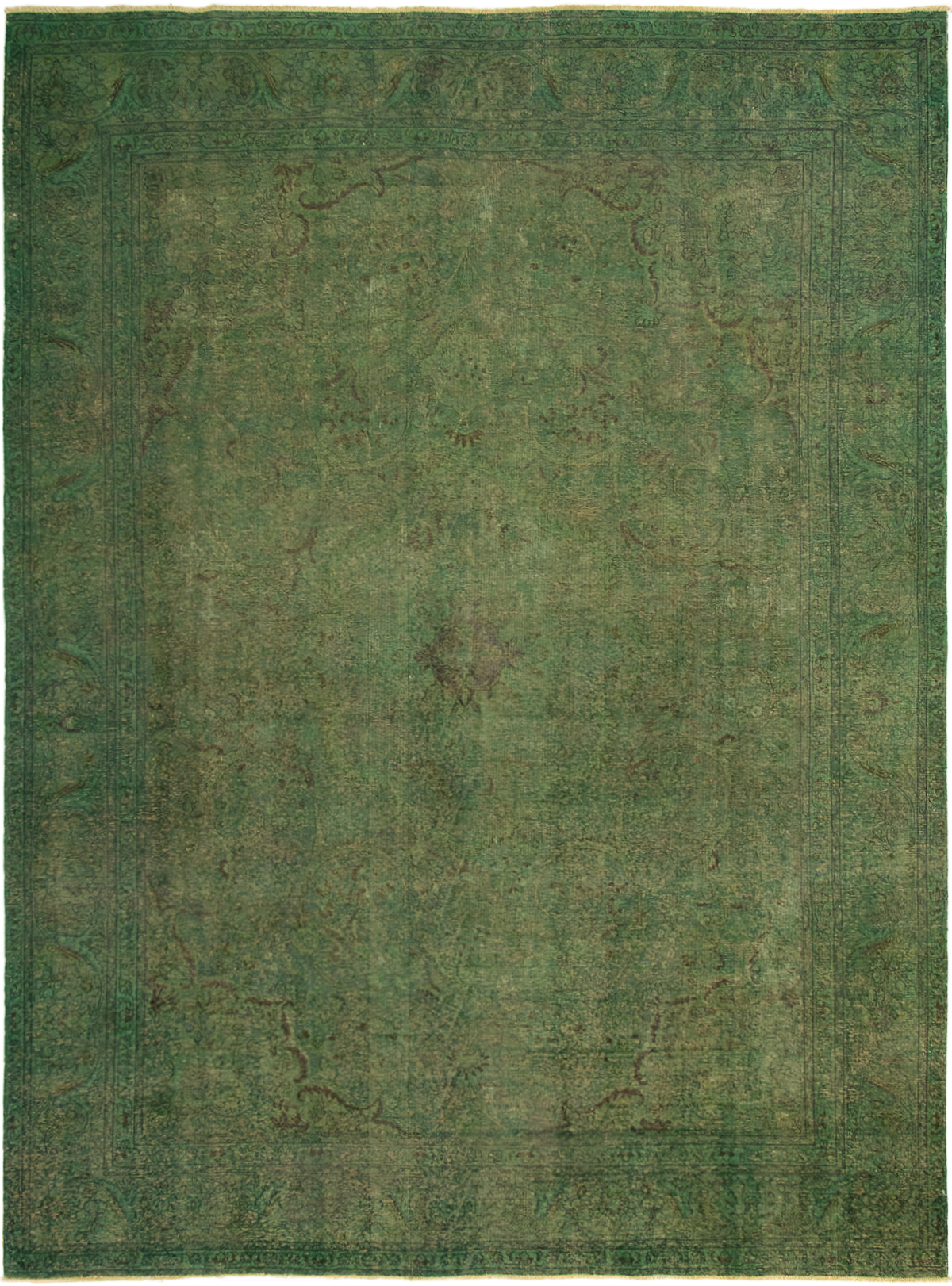 Hand-knotted Color Transition Green Wool Rug 9'8" x 13'0" Size: 9'8" x 13'0"  