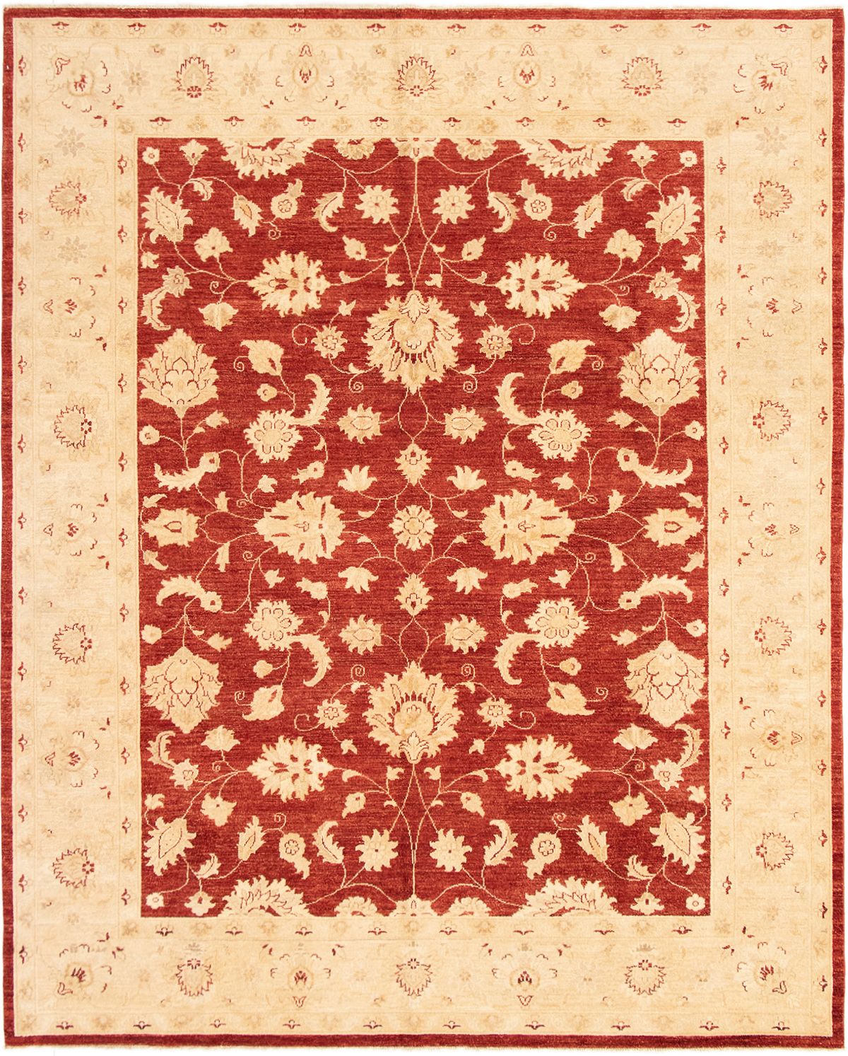 Hand-knotted Chobi Finest Dark Red Wool Rug 8'1" x 10'3" Size: 8'1" x 10'3"  