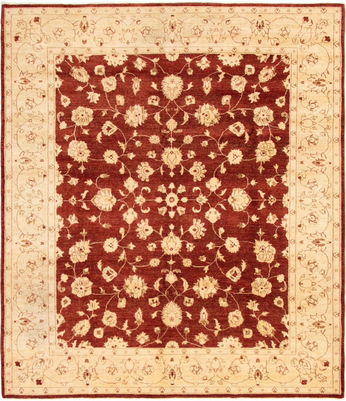 Hand-knotted Chobi Finest Dark Red Wool Rug 8'5" x 9'9" Size: 8'5" x 9'9"  