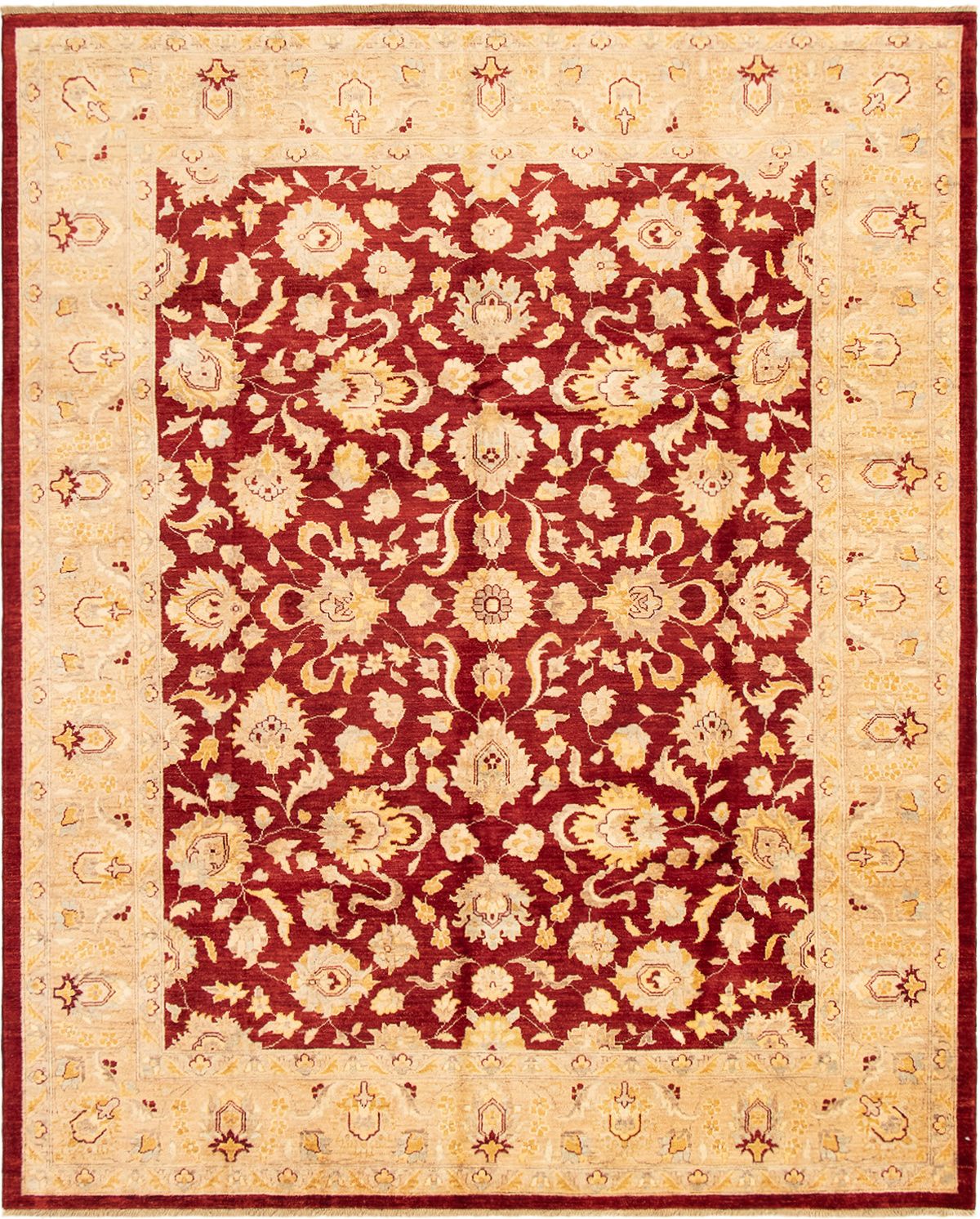Hand-knotted Chobi Finest Dark Red Wool Rug 8'1" x 10'0" Size: 8'1" x 10'0"  