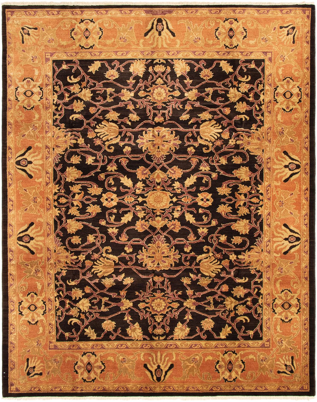 Hand-knotted Chobi Twisted Black, Copper Wool Rug 8'0" x 10'0" Size: 8'0" x 10'0"  