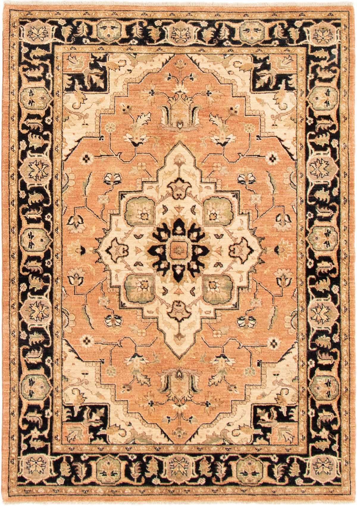 Hand-knotted Chobi Twisted Copper Wool Rug 5'0" x 7'1" Size: 5'0" x 7'1"  