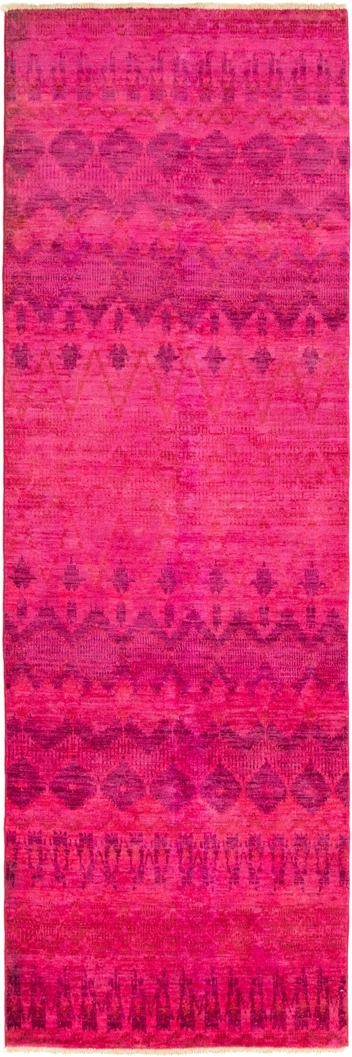 Hand-knotted Vibrance Dark Pink Wool Rug 4'0" x 12'3" Size: 4'0" x 12'3"  