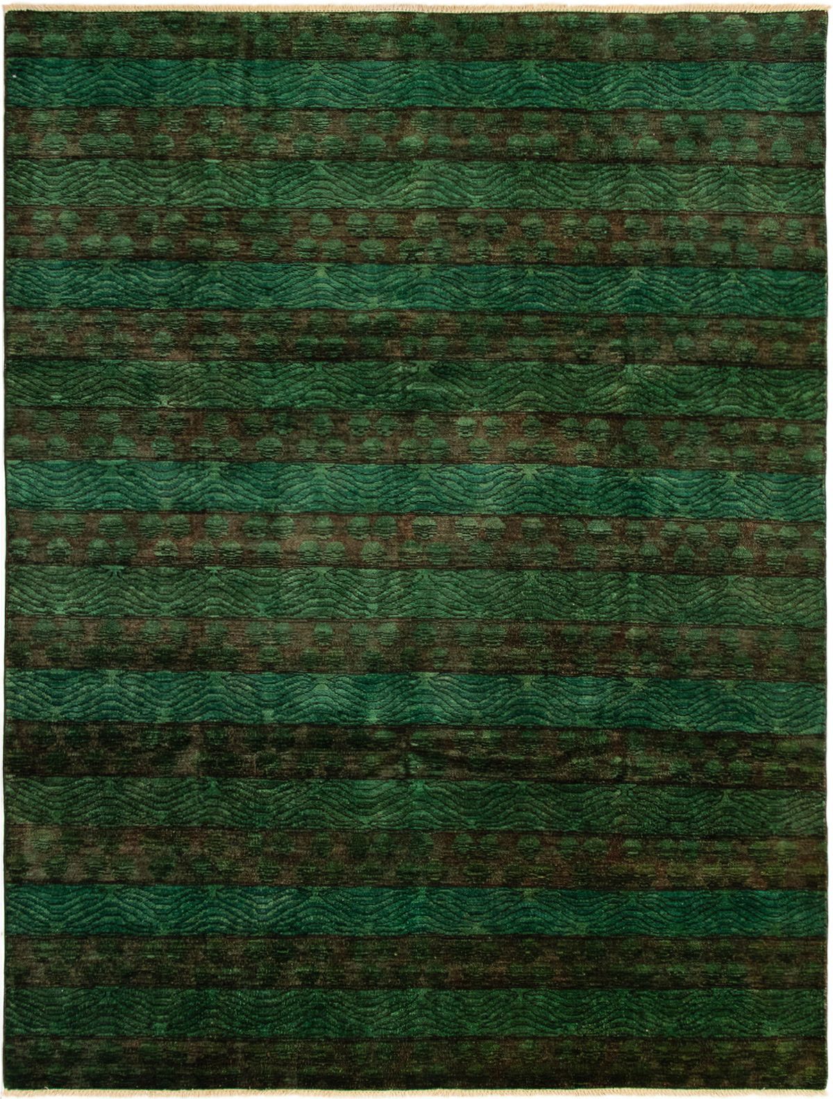 Hand-knotted Vibrance Teal Wool Rug 7'9" x 10'2" Size: 7'9" x 10'2"  