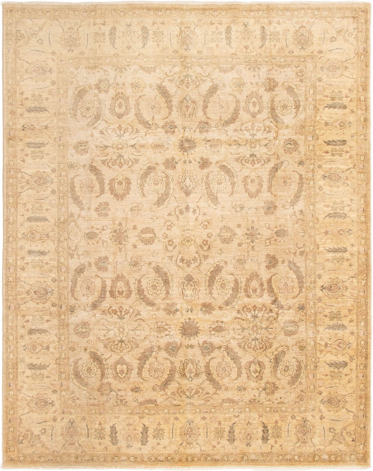 Hand-knotted Chobi Finest Beige Wool Rug 7'10" x 10'0" Size: 7'10" x 10'0"  