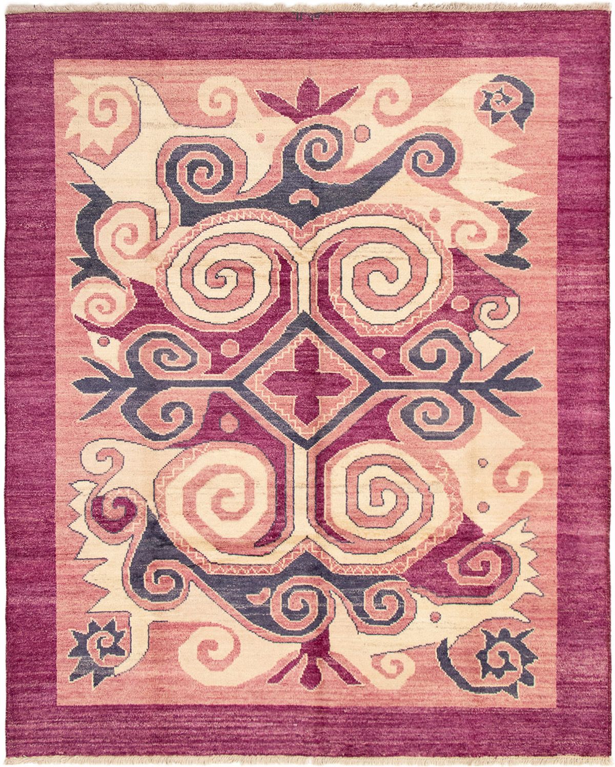 Hand-knotted Shalimar Purple Wool Rug 8'0" x 9'9" Size: 8'0" x 9'9"  