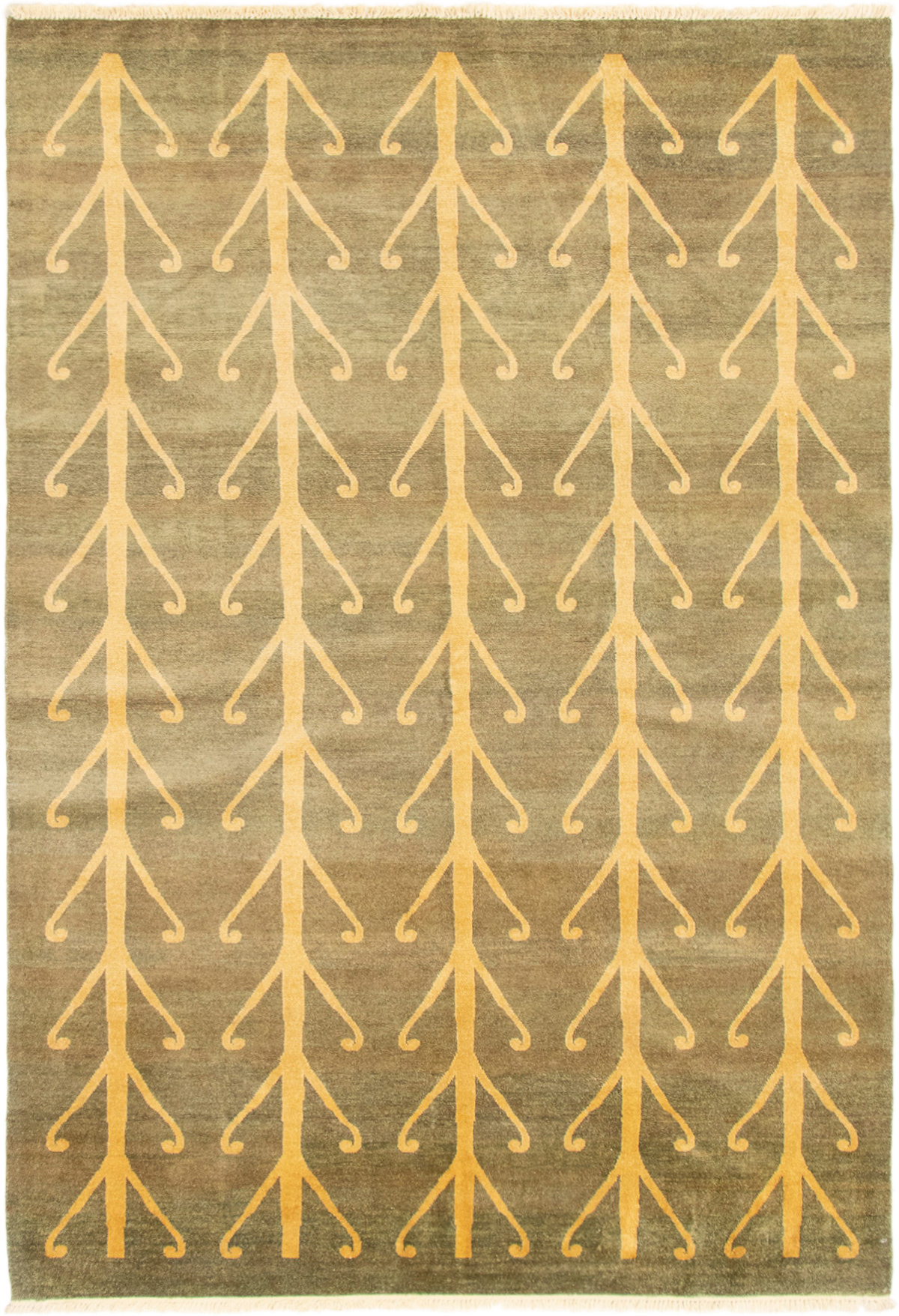 Hand-knotted Finest Ziegler Chobi Olive Wool Rug 6'3" x 9'3" Size: 6'3" x 9'3"  