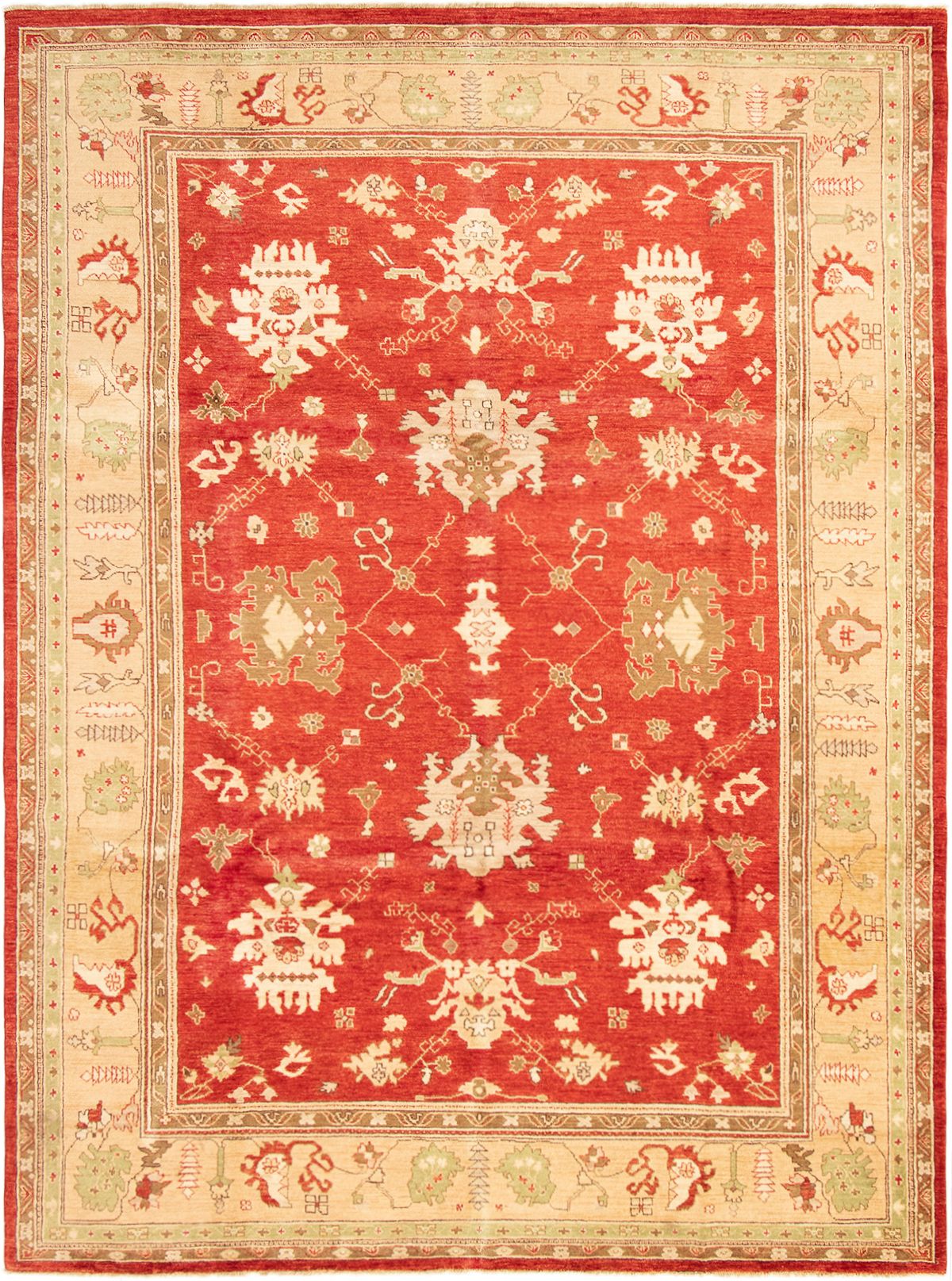 Hand-knotted Chobi Finest Red Wool Rug 9'0" x 12'0" Size: 9'0" x 12'0"  