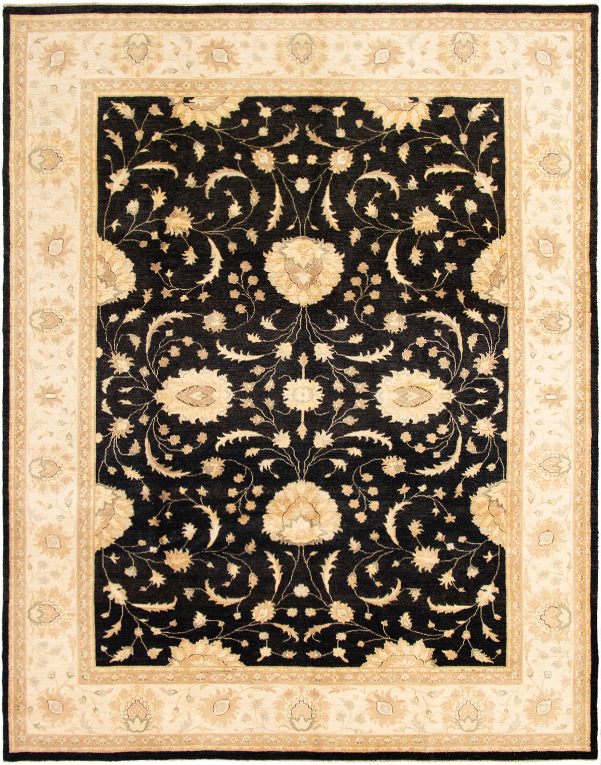 Hand-knotted Chobi Twisted Black Wool Rug 9'2" x 11'8" Size: 9'2" x 11'8"  