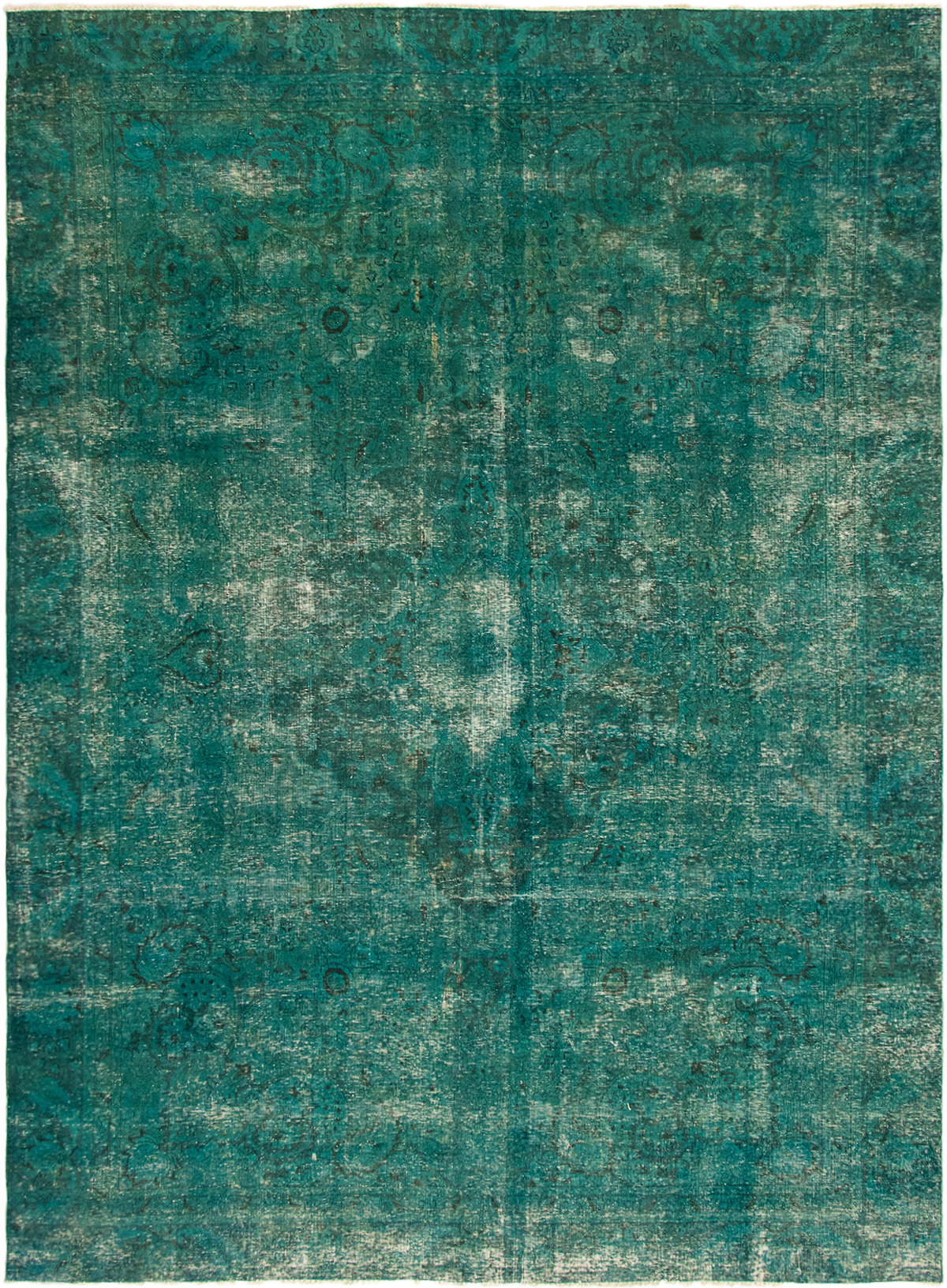 Hand-knotted Color Transition Teal Wool Rug 8'9" x 11'10" Size: 8'9" x 11'10"  