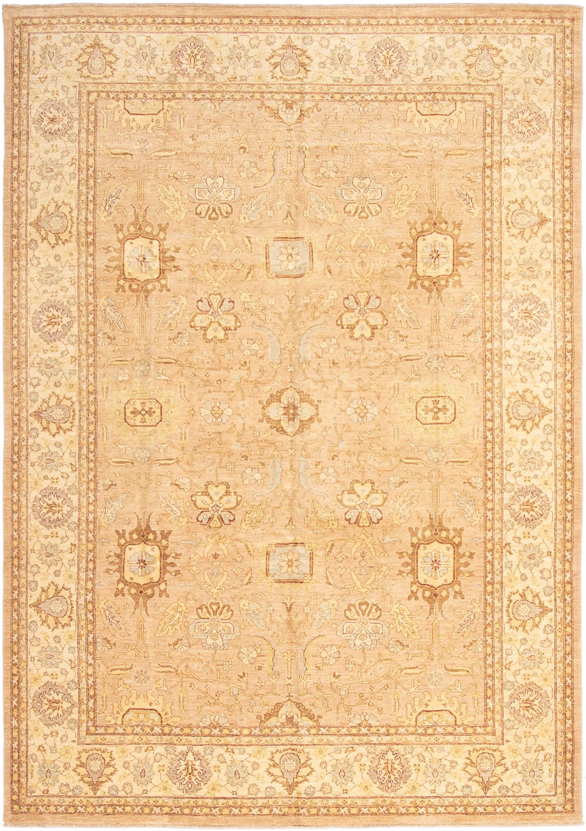 Hand-knotted Chobi Twisted Beige Wool Rug 10'0" x 14'0"  Size: 10'0" x 14'0"  