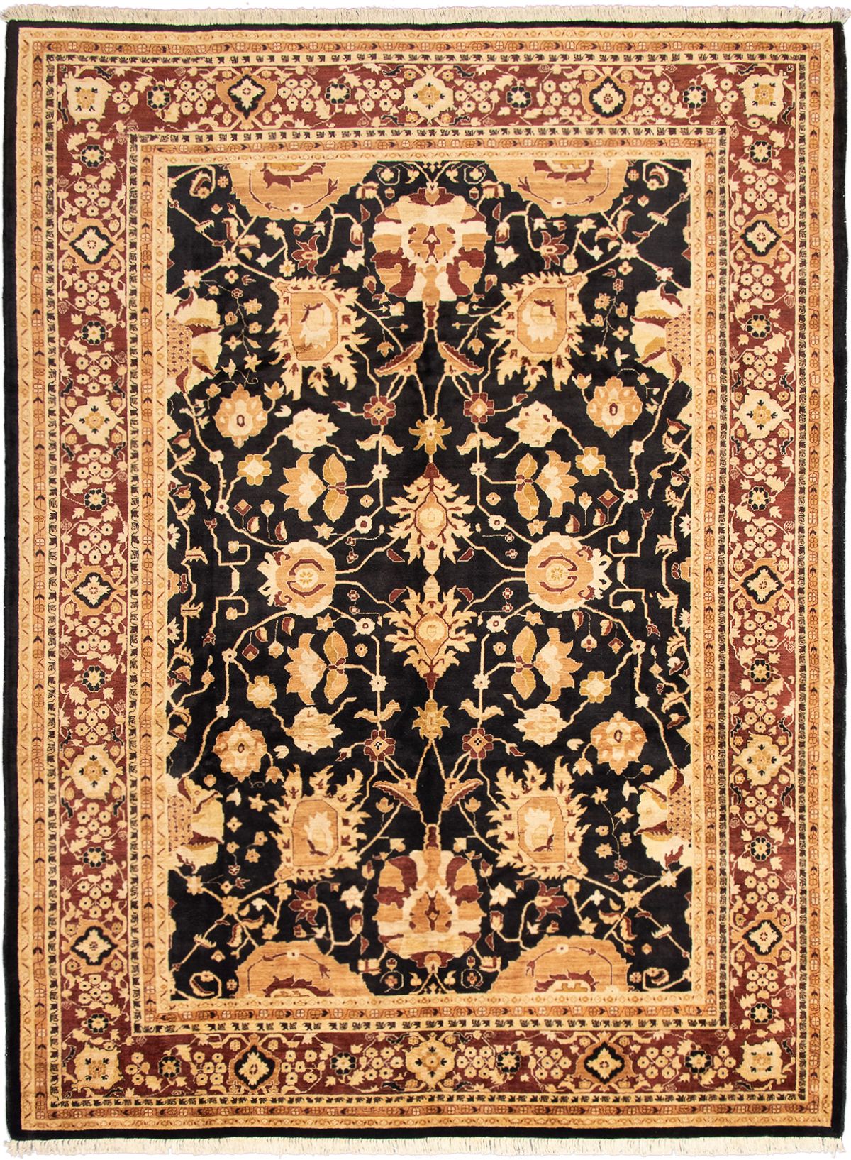 Hand-knotted Chobi Finest Black Wool Rug 10'0" x 13'3" Size: 10'0" x 13'3"  