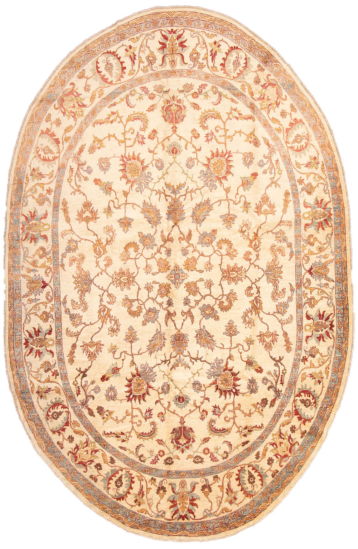 Hand-knotted Chobi Finest Cream Wool Rug 10'7" x 16'7" Size: 10'7" x 16'7"  