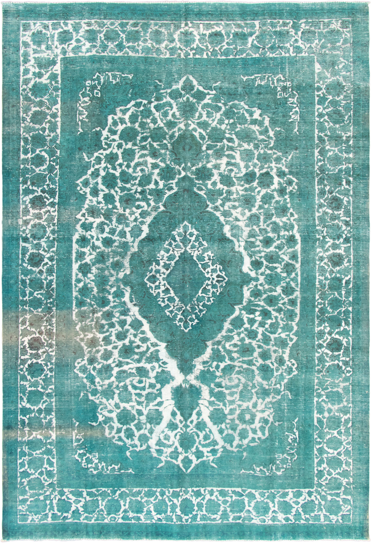 Hand-knotted Color Transition Teal Wool Rug 9'4" x 13'10" Size: 9'4" x 13'10"  