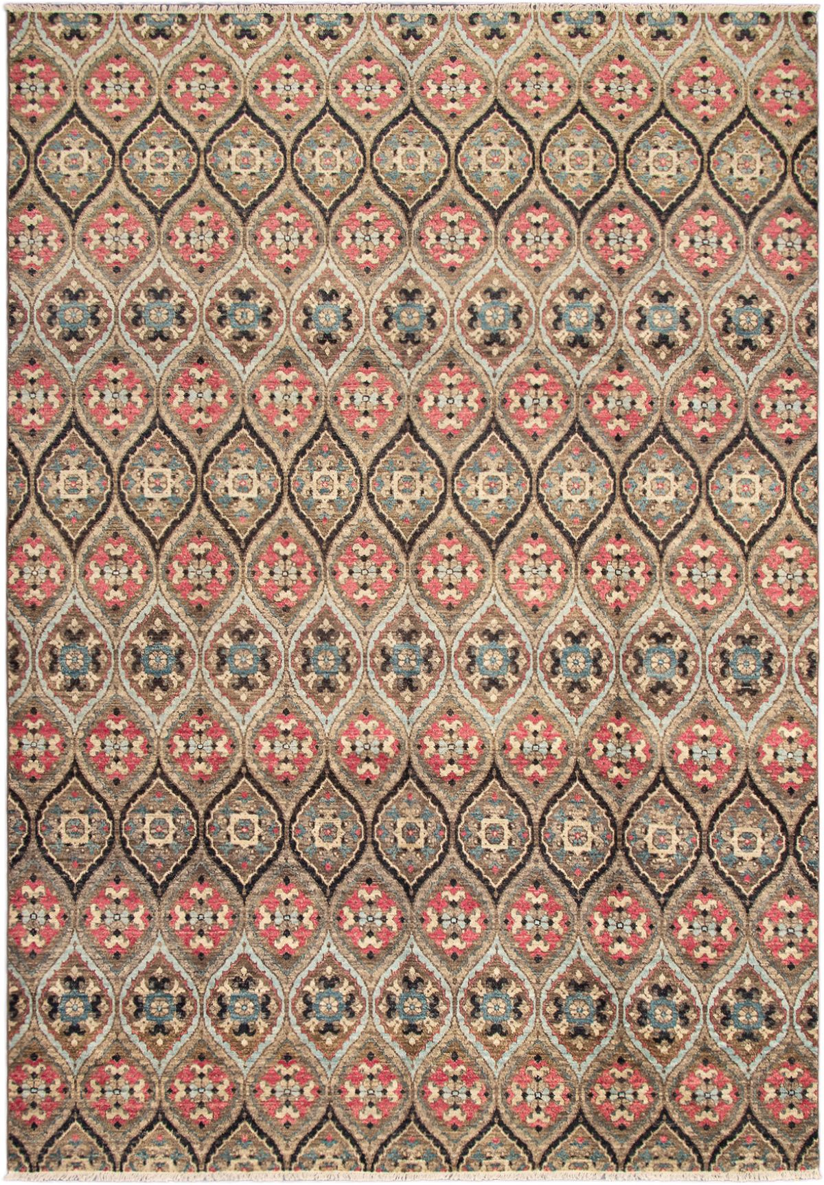 Hand-knotted Shalimar Brown, Red Wool Rug 10'0" x 14'3" Size: 10'0" x 14'3"  