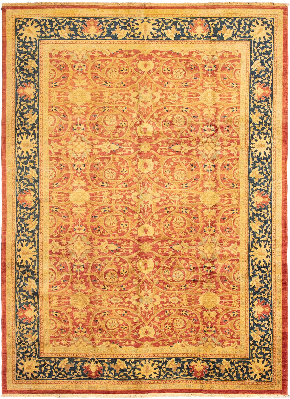 Hand-knotted Peshawar Oushak Red Wool Rug 9'10" x 13'9" Size: 9'10" x 13'9"  