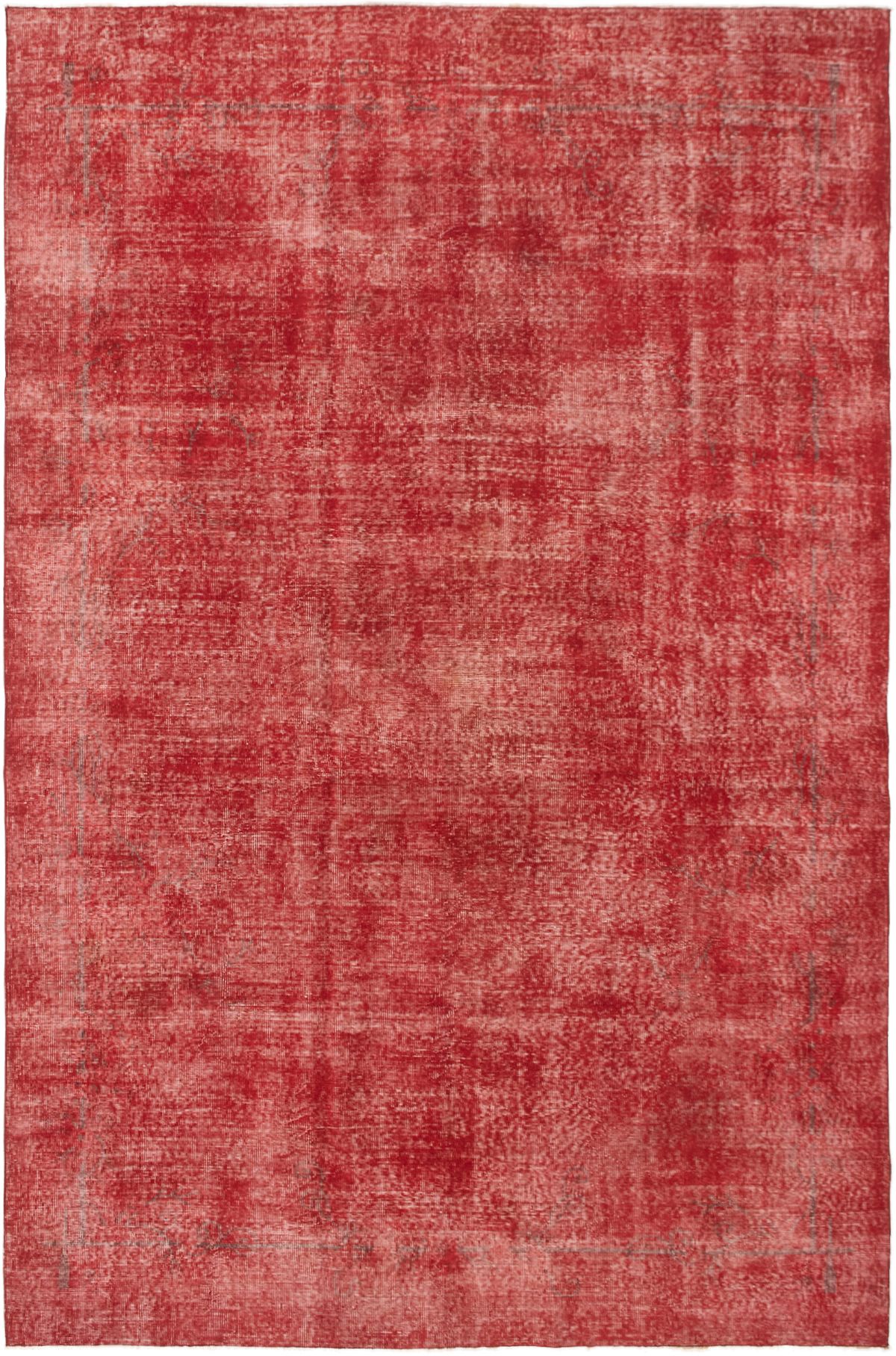 Hand-knotted Color Transition Dark Red Wool Rug 6'7" x 10'4" Size: 6'7" x 10'4"  