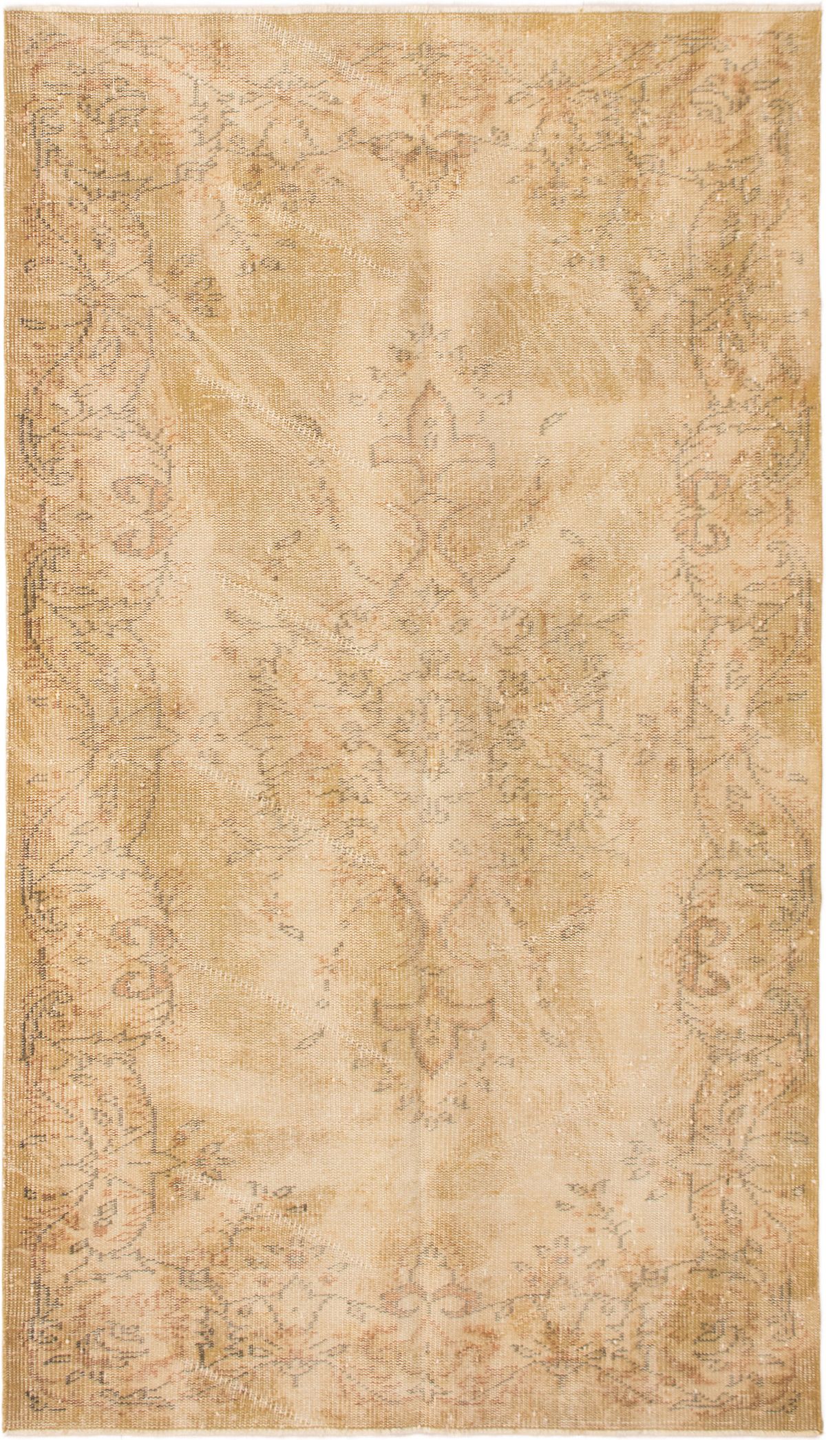 Hand-knotted Antalya Vintage Light Brown Wool Rug 4'6" x 8'1" Size: 4'6" x 8'1"  