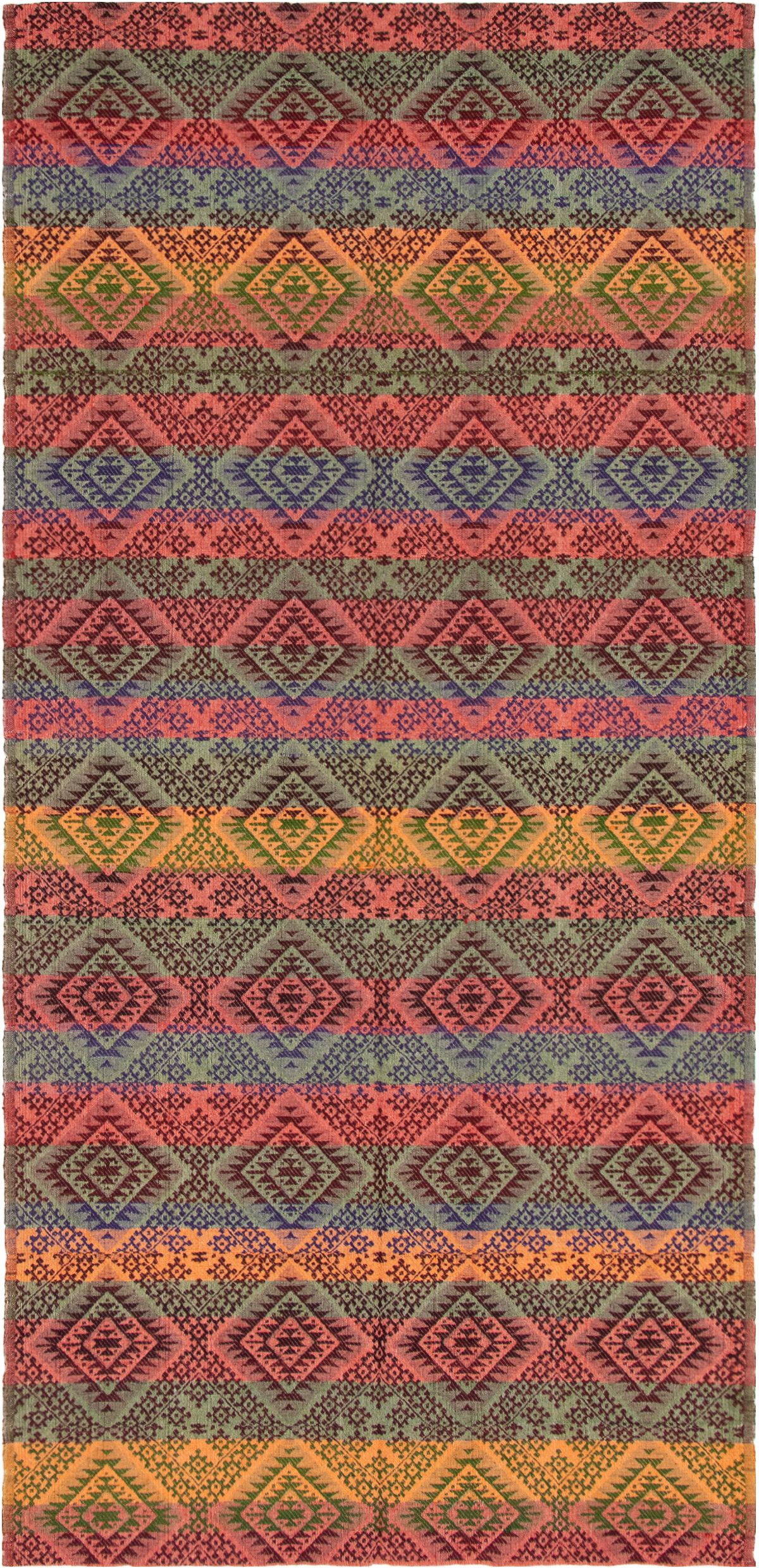 Hand woven Ottoman Kashkoli Red Wool Kilim 5'4" x 11'4" Size: 5'4" x 11'4"  