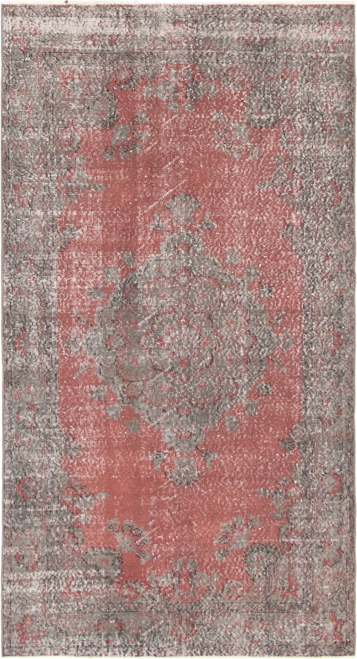 Hand-knotted Color Transition Dark Copper, Grey Wool Rug 4'6" x 8'4" Size: 4'6" x 8'4"  