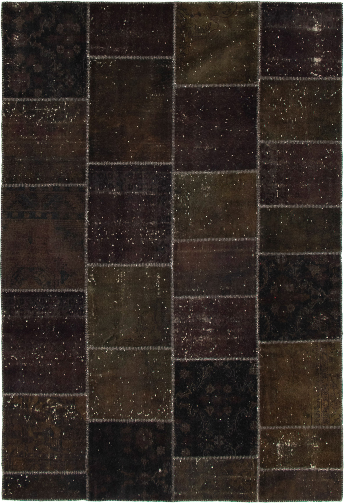 Hand-knotted Color Transition Patch Dark Burgundy Wool Rug 6'10" x 10'1" Size: 6'10" x 10'1"  