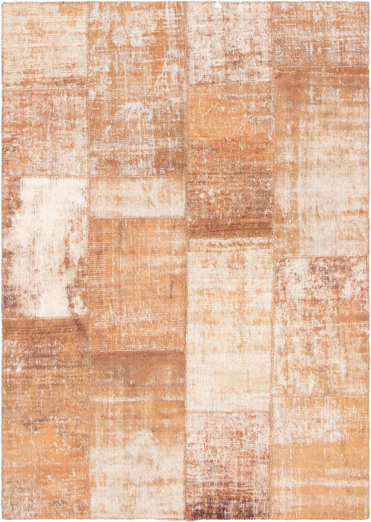 Hand-knotted Color Transition Patch Brown Wool Rug 5'9" x 8'2"  Size: 5'9" x 8'2"  