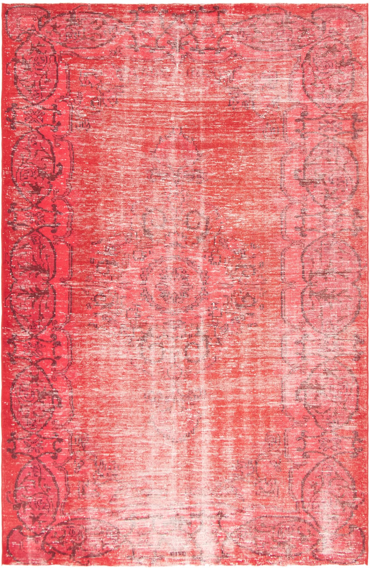 Hand-knotted Color Transition Red Wool Rug 6'9" x 10'6" Size: 6'9" x 10'6"  