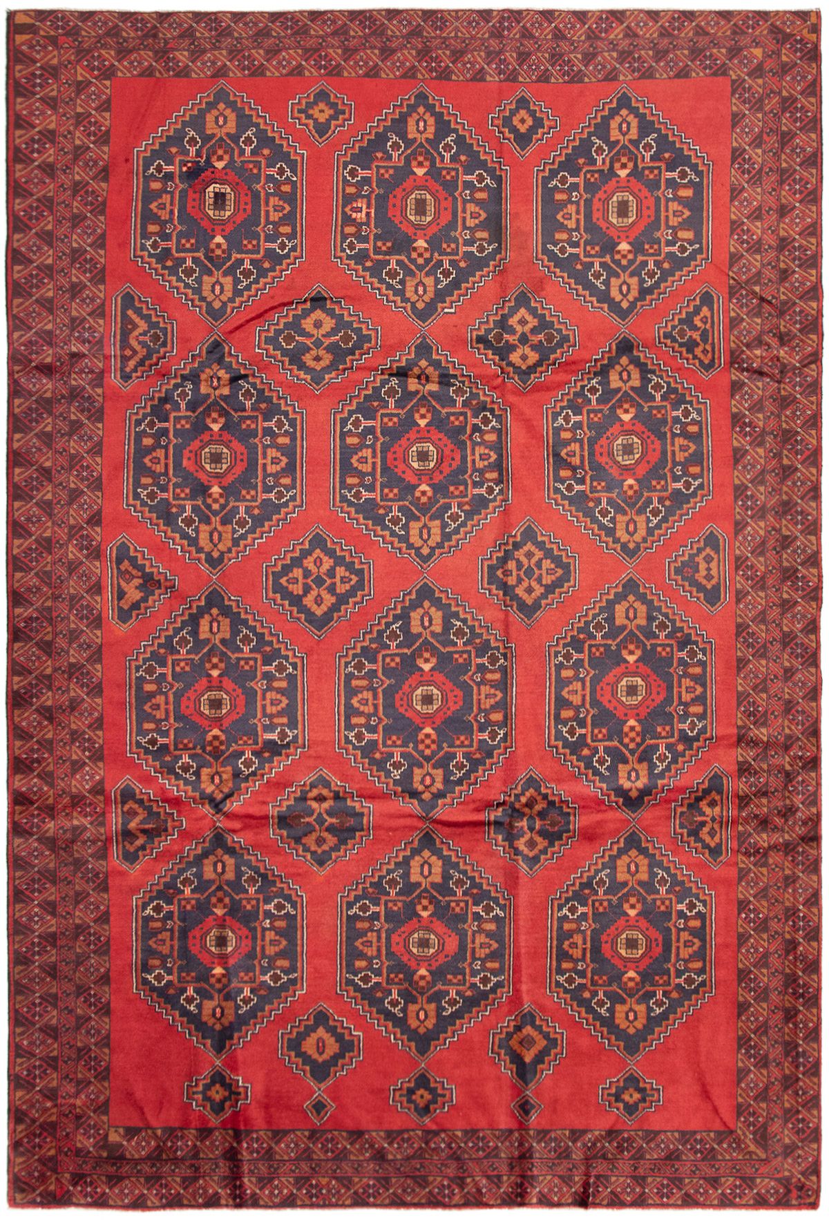 Hand-knotted Rizbaft Red Wool Rug 8'6" x 12'8" Size: 8'6" x 12'8"  