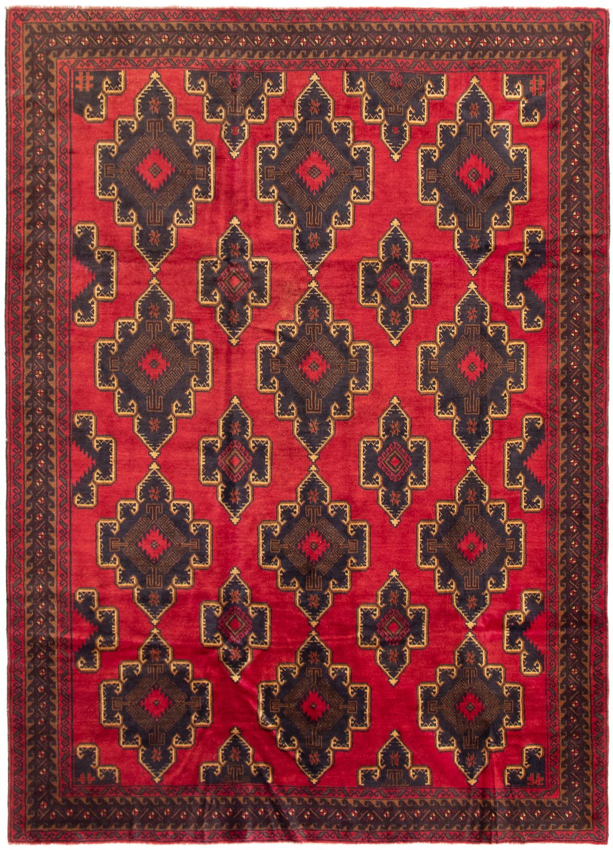 Hand-knotted Rizbaft Red Wool Rug 6'4" x 10'0" Size: 6'4" x 10'0"  
