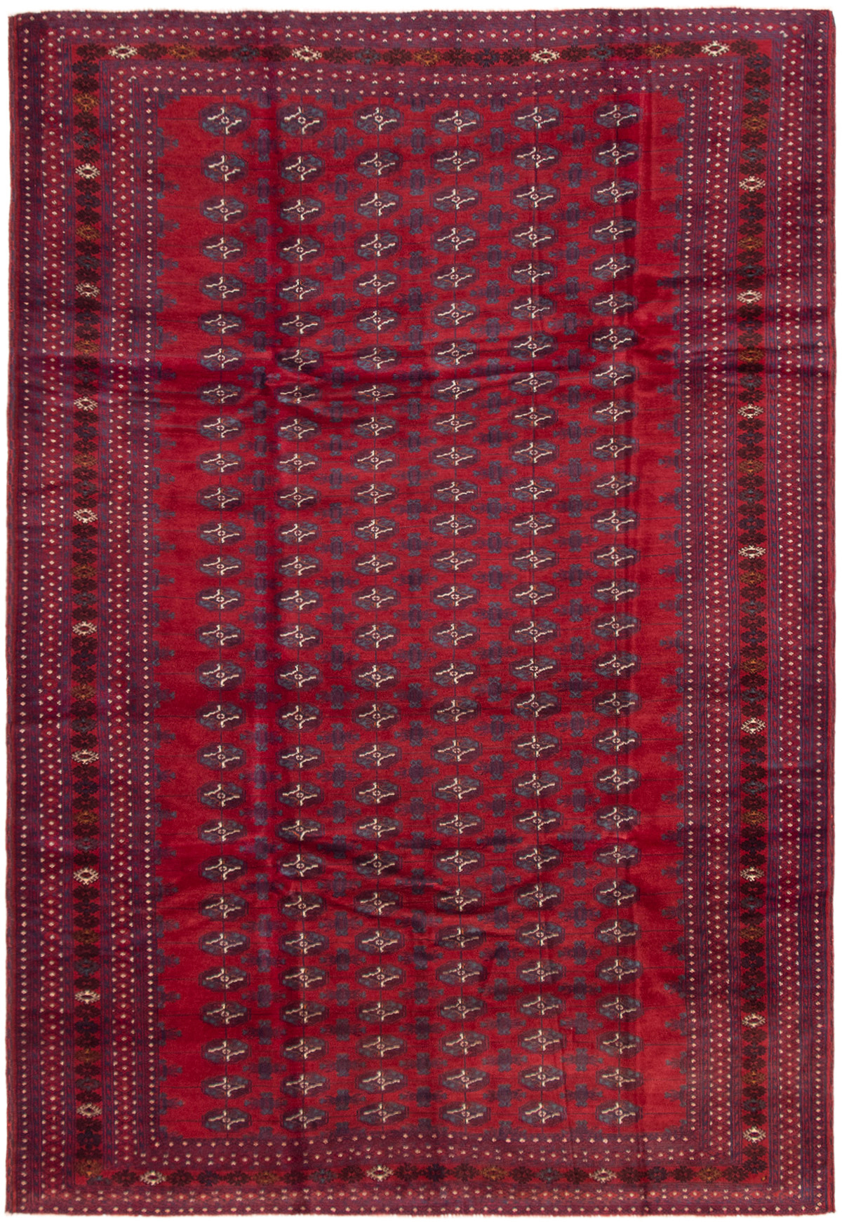 Hand-knotted Finest Rizbaft Dark Red Wool Rug 6'10" x 10'3" Size: 6'10" x 10'3"  
