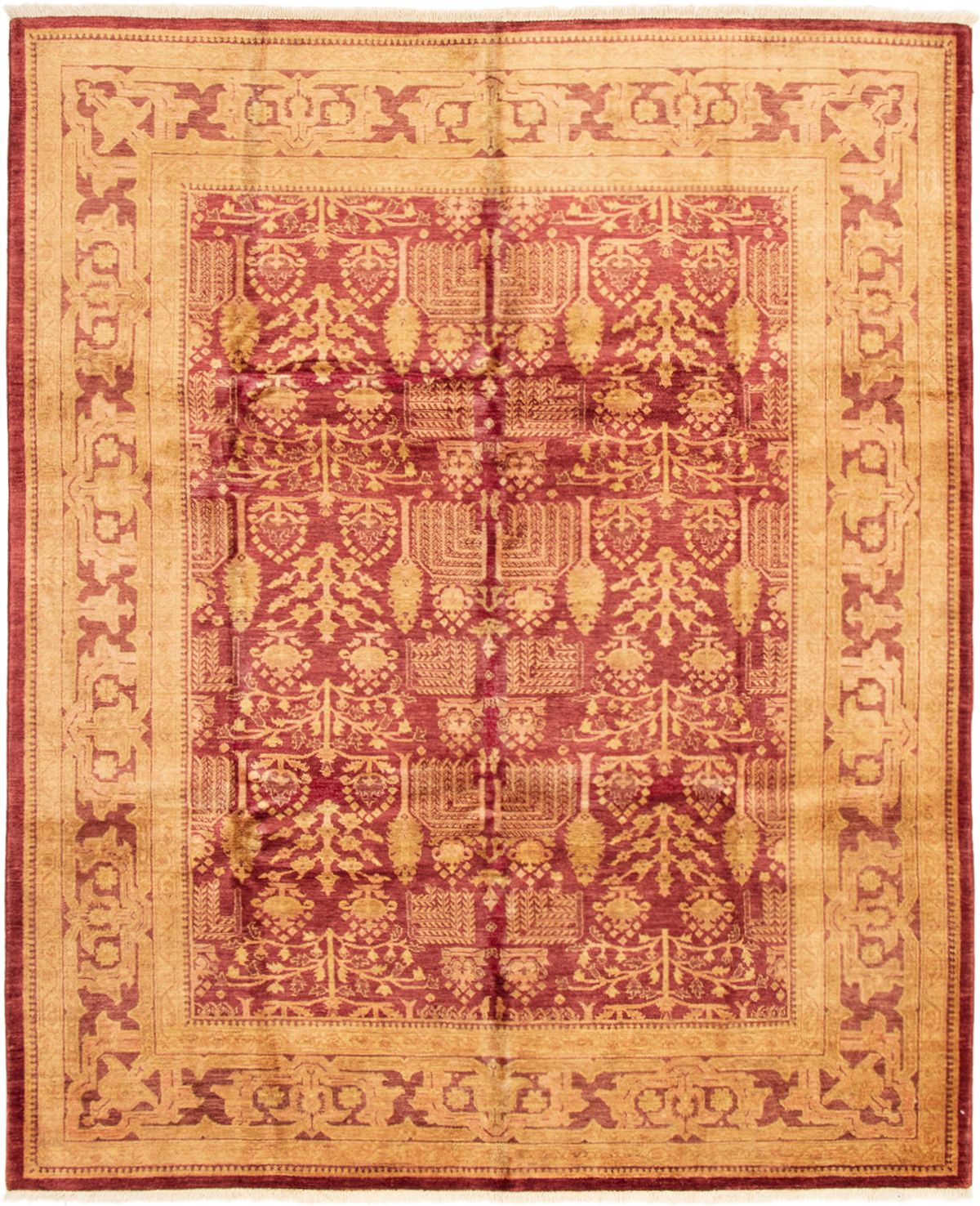 Hand-knotted Peshawar Oushak Burgundy Wool Rug 8'3" x 10'0" Size: 8'3" x 10'0"  