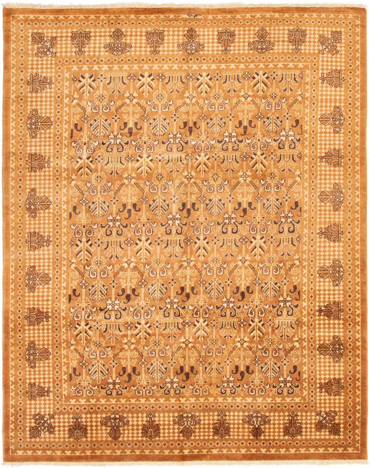 Hand-knotted Shalimar Light Brown Wool Rug 8'0" x 9'10" Size: 8'0" x 9'10"  