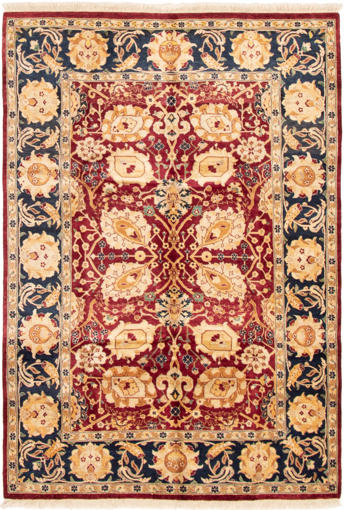 Hand-knotted Peshawar Oushak Burgundy Wool Rug 6'0" x 8'10" Size: 6'0" x 8'10"  