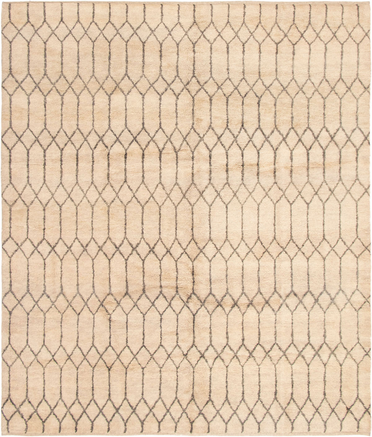 Hand-knotted Arlequin Beige Wool Rug 8'5" x 9'10" Size: 8'5" x 9'10"  