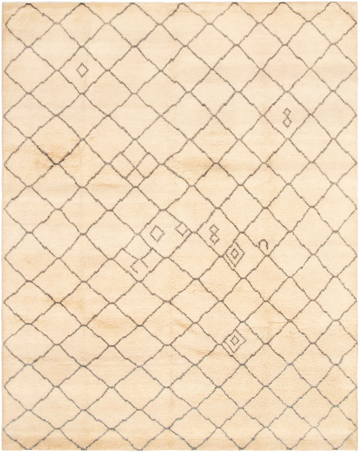 Hand-knotted Arlequin Cream Wool Rug 8'0" x 10'2" Size: 8'0" x 10'2"  