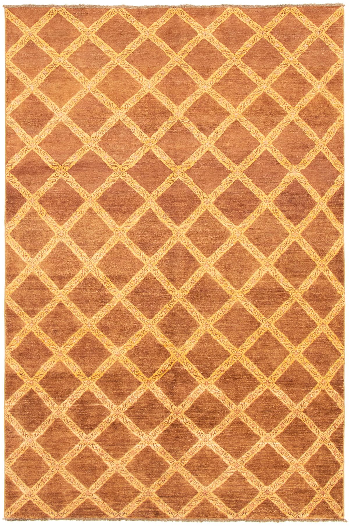Hand-knotted Finest Ziegler Chobi Brown Wool Rug 6'6" x 9'10" Size: 6'6" x 9'10"  