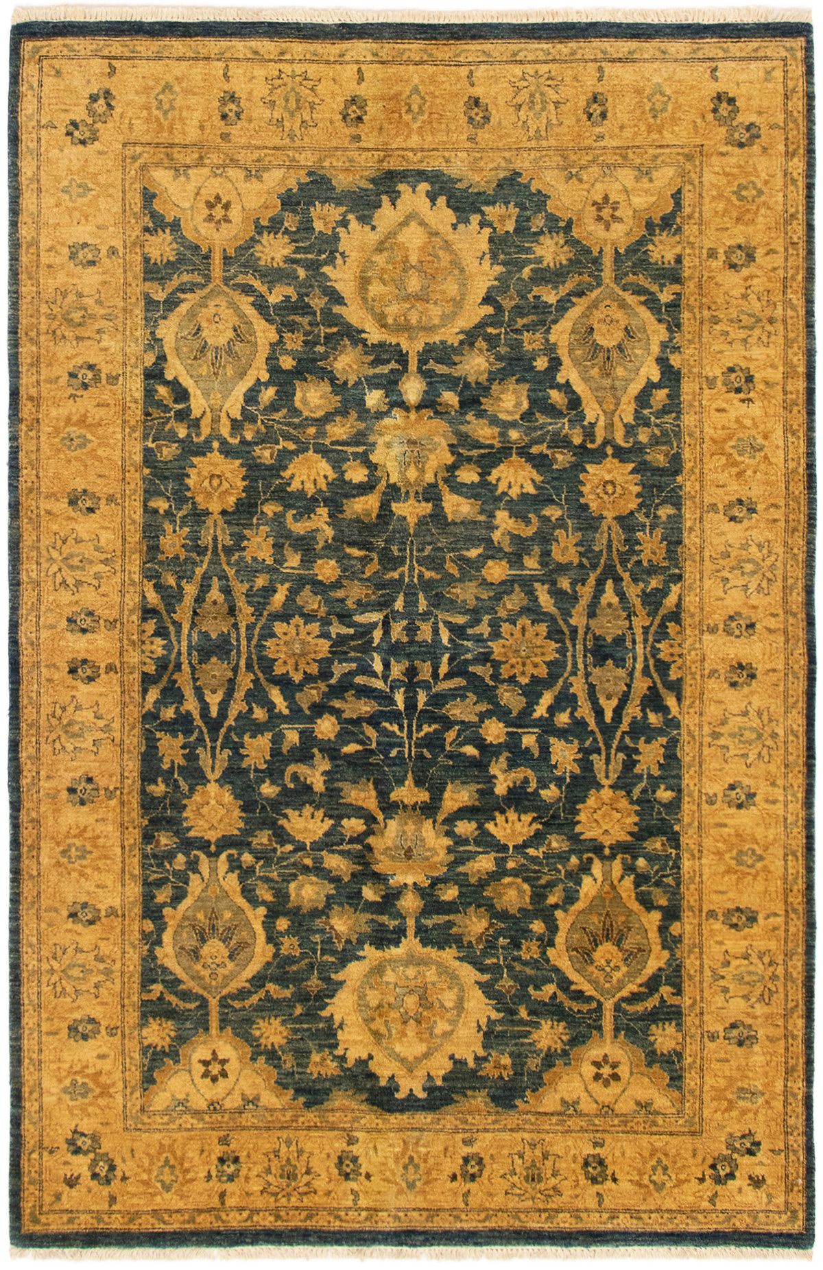 Hand-knotted Chobi Twisted Dark Navy Wool Rug 6'2" x 9'3" Size: 6'2" x 9'3"  