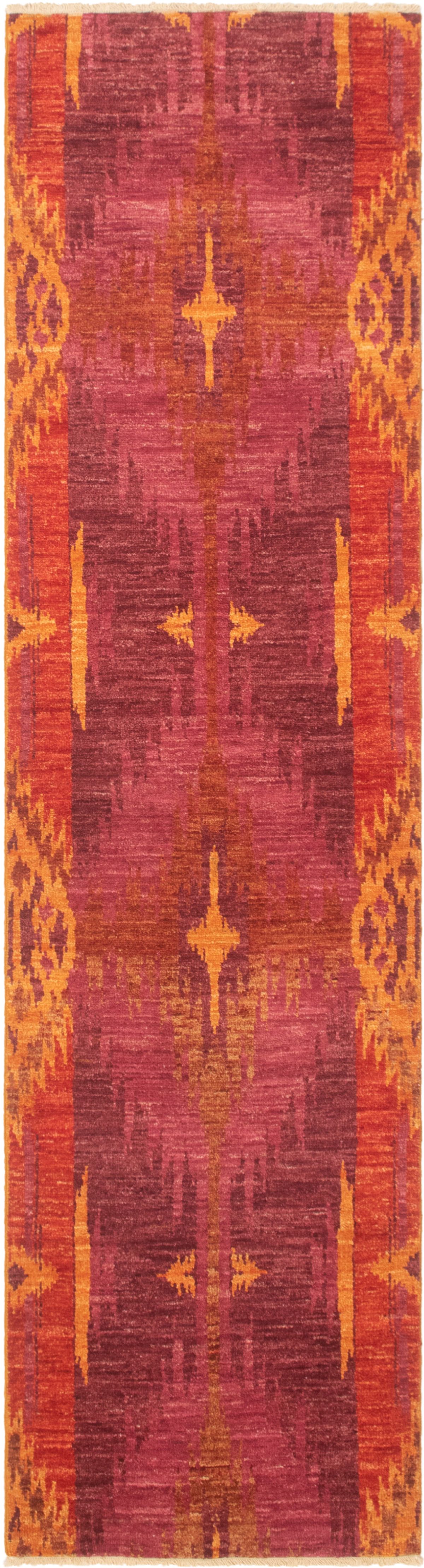 Hand-knotted Shalimar Dark Copper, Dark Pink Wool Rug 2'7" x 9'10" Size: 2'7" x 9'10"  
