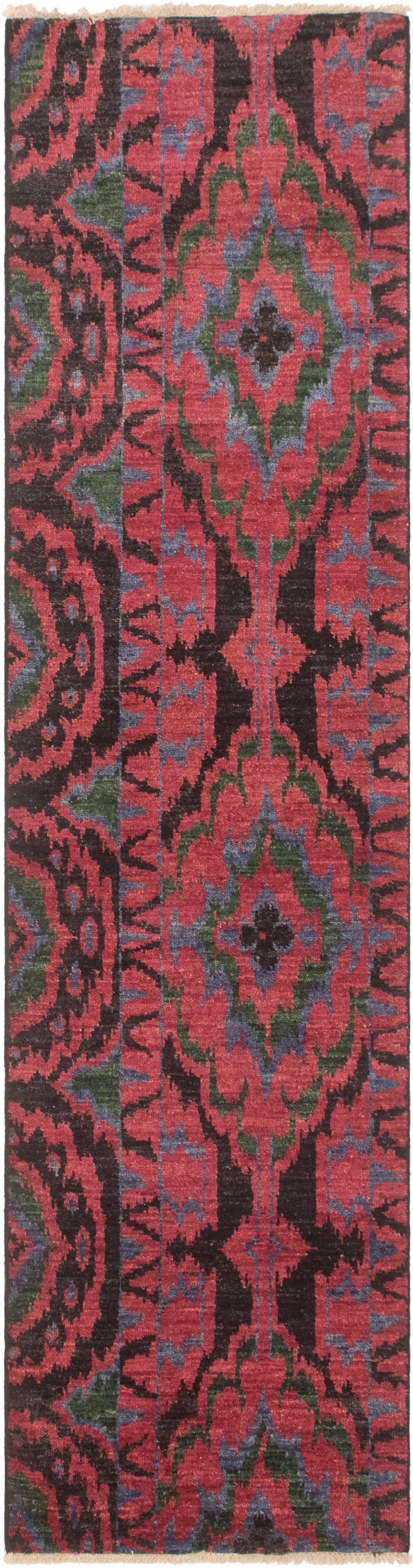 Hand-knotted Shalimar Dark Pink Wool Rug 2'8" x 10'4" Size: 2'8" x 10'4"  