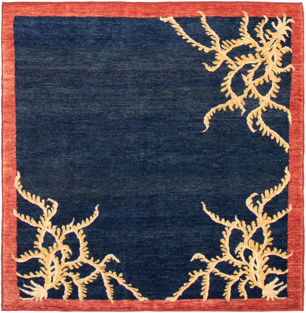 Hand-knotted Shalimar Dark Navy Wool Rug 6'6" x 6'7" Size: 6'6" x 6'7"  