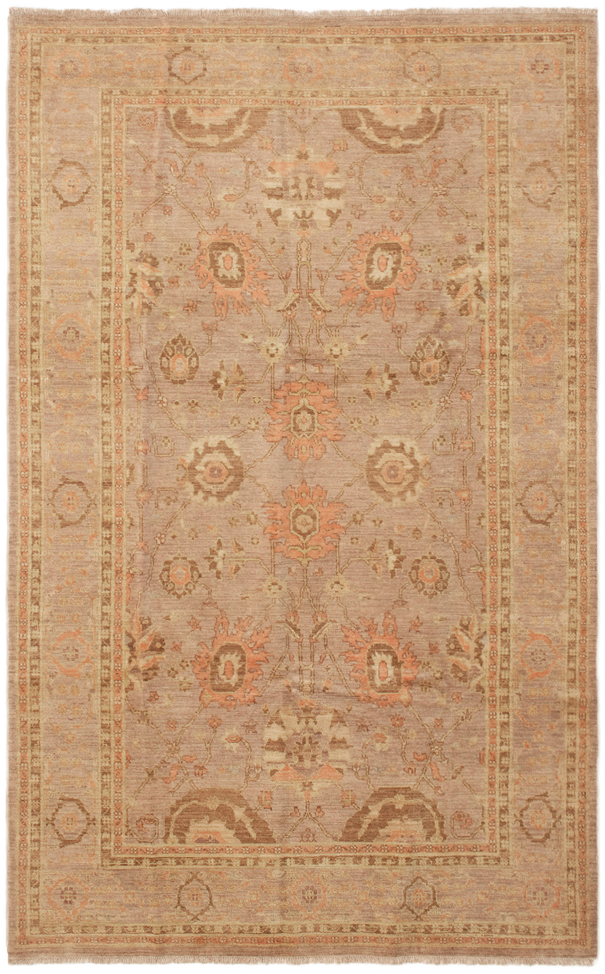 Hand-knotted Chobi Finest Cream, Tan Wool Rug 5'10" x 9'3" Size: 5'10" x 9'3"  