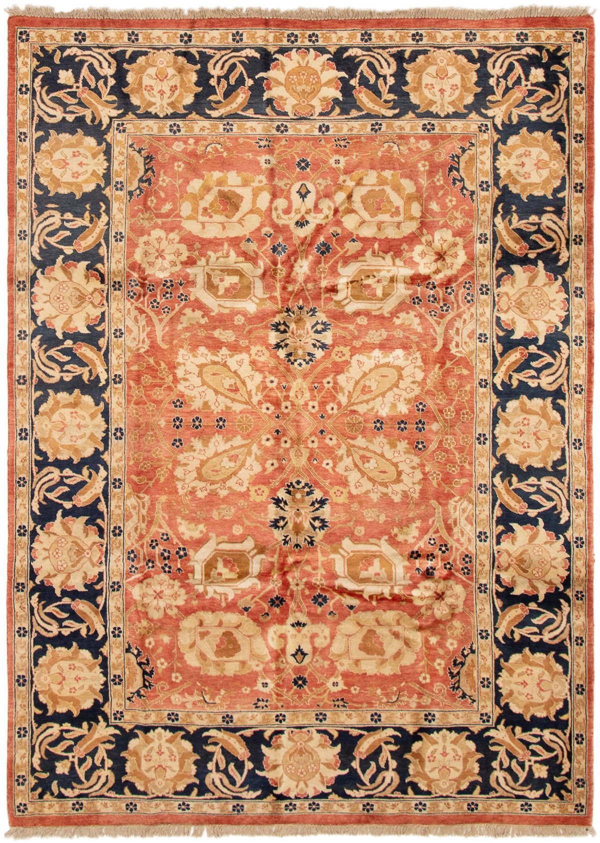 Hand-knotted Peshawar Oushak Dark Copper,  Wool Rug 6'2" x 8'9" Size: 6'2" x 8'9"  