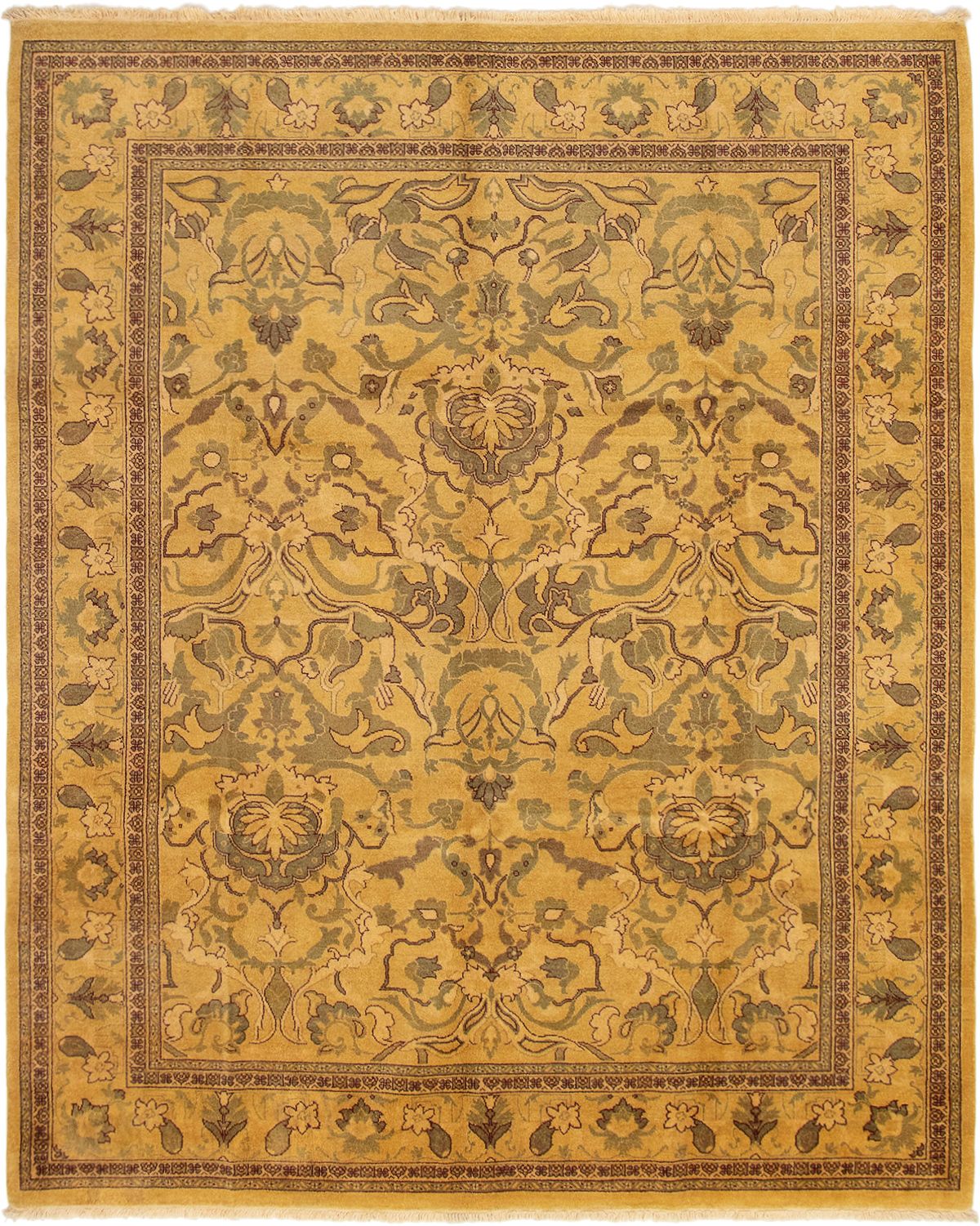 Hand-knotted Peshawar Oushak Light Gold Wool Rug 8'1" x 9'10" Size: 8'1" x 9'10"  