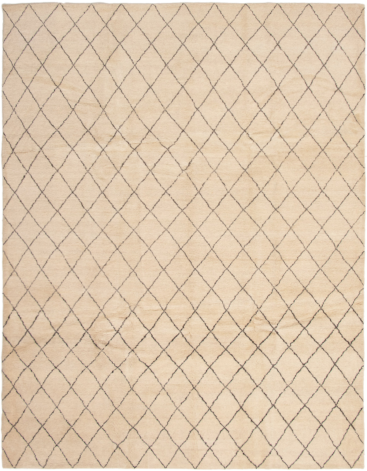 Hand-knotted Arlequin Cream Wool Rug 9'2" x 11'10"  Size: 9'2" x 11'10"  