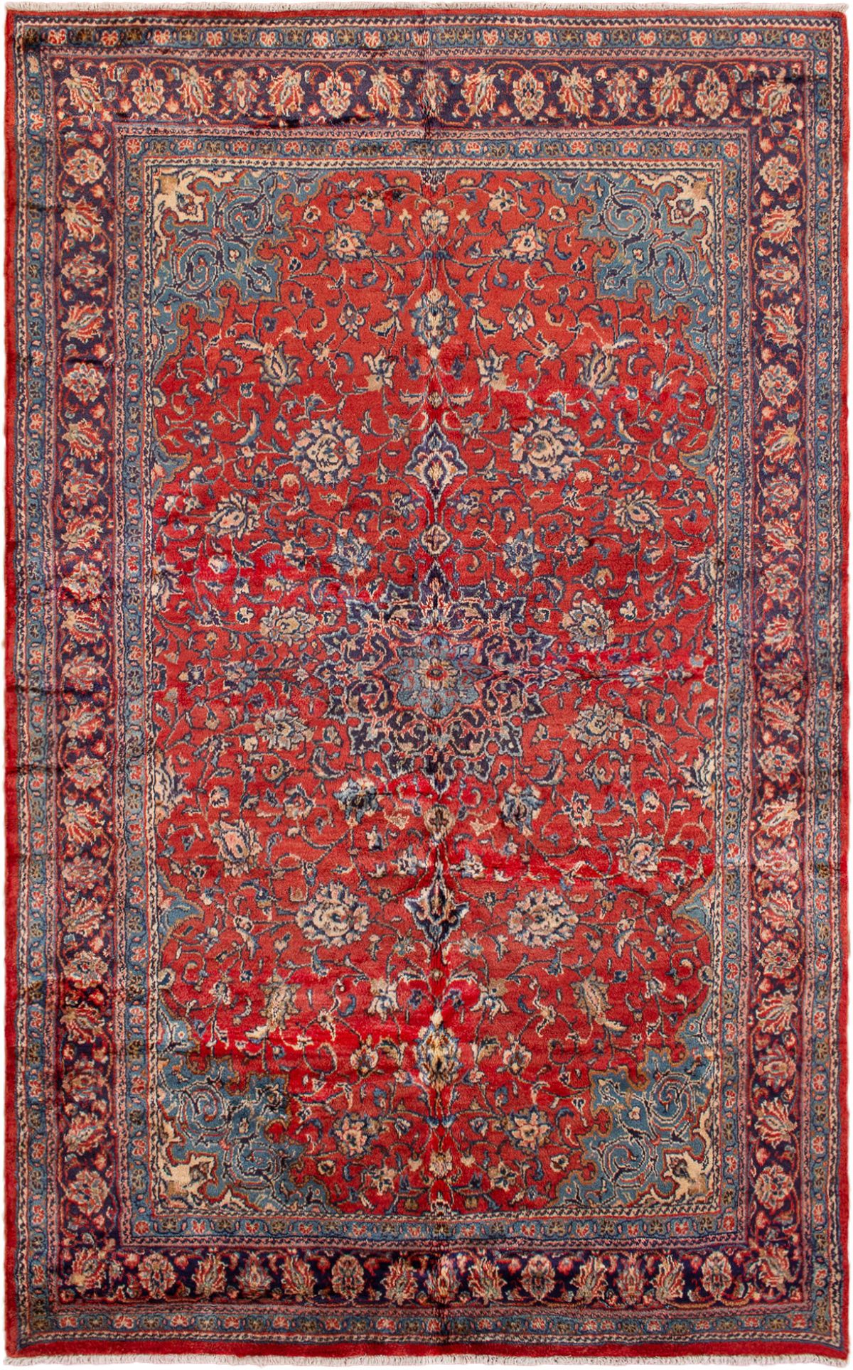 Hand-knotted Mahal Red Wool Rug 6'6" x 10'9" Size: 6'6" x 10'9"  