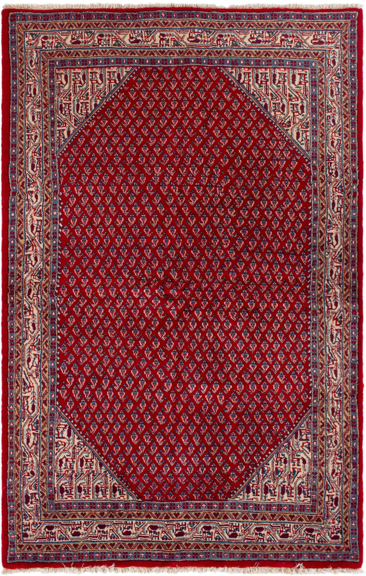 Hand-knotted Sarough  Wool Rug 4'6" x 7'1" Size: 4'6" x 7'1"  