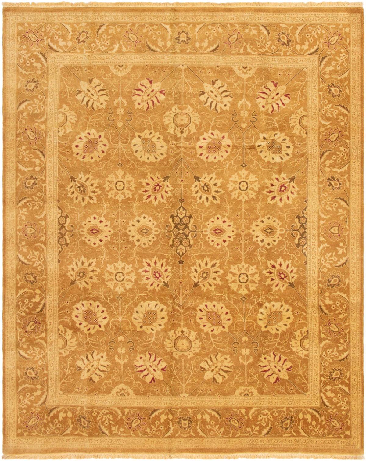 Hand-knotted Peshawar Oushak Light Brown Wool Rug 8'1" x 9'10" Size: 8'1" x 9'10"  