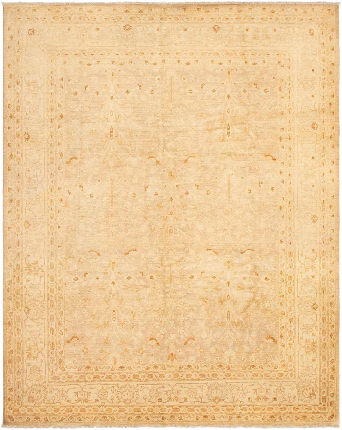 Hand-knotted Chobi Finest Cream Wool Rug 8'1" x 10'0"  Size: 8'1" x 10'0"  